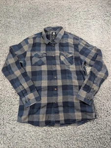 Element Shirt Men Large Blue Gray Check Casual Flannel Button Up Skater Outdoor - Picture 1 of 6