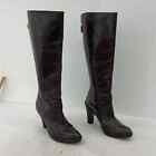 Michael Kors Black Tall Heel Leather Biker Boots - Women's Size 10