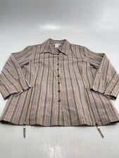 Spanner Women’s Button Up Shirt Copper Shimmer Front Zippers Cotton Blend Sz 8