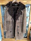 Vtg Antartex Genuine Lambskin Sheepskin Shearling Curly Fur Long Coat Brown L