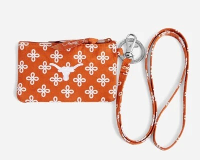 NWT Vera Bradley Collegiate Zip ID Lanyard University Texas Longhorns Grad Gift - Image 1 of 3