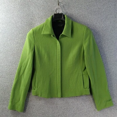 Adrienne Vittadini Jacket Blazer Womens 10 Green Waffle Textured Full Zip Pocket Foto 1 de 4
