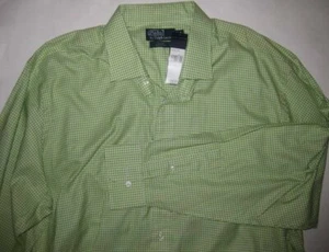 RALPH LAUREN grünes kleines Karo Hemd XL 19 30/35 groß KARIERT Classic Fit Regent - Bild 1 von 7