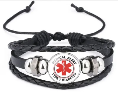 DIABETES DIABETIKER MEDIZINISCHES NOTFALLARMBAND "DIABETIC TYP 1" MEDICAL ALERT - Bild 1 von 2