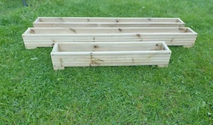 high standard wooden decking planter boxes garden patio 120cm x 15cm x 17cm - Picture 1 of 3