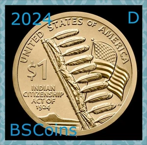 2024 D Native American Sacagawea Indian Citizenship Dollar - 1 Coin - Ship TODAY - Picture 1 of 2