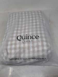 Quince European Linen Gingham Striped Duvet Cover! Twin With 2 Shams - Picture 1 of 5