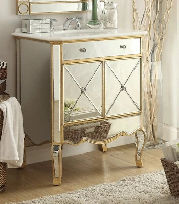 30 英寸 Adelisa 镜子复古浴室水槽梳妆台 BC-507GC-RA — 第 1/3 张图片