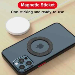 Naklejka magnetyczna pierścień bezprzewodowe ładowanie do iPhone 12 13 Pro Max 14 Mini SE 15 - Zdjęcie 1 z 9
