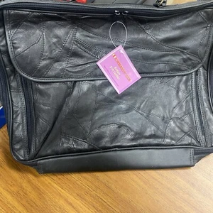 Leather Attache Briefcase - Black - Soft sided. Close-out! - Picture 1 of 7