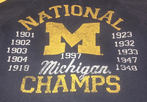 College Vault  Michigan National Champs Full Zip Sweat Jacket Mens Size L Cover