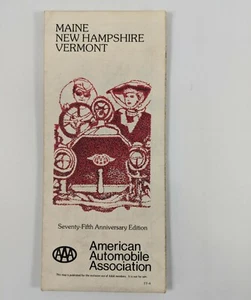 Maine New Hampshire Vermont AAA 1977 Road Map 5134A 77-4 - Picture 1 of 2