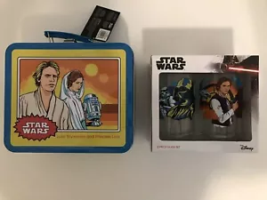 Star Wars LUNCH BOX 2 Pack PINT GLASS Set A New Hope Episode IV Lot LUKE VADER - Picture 1 of 10