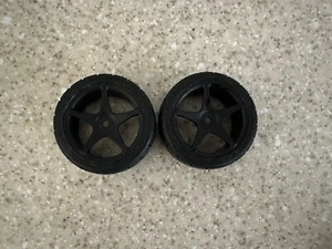 HPI Racing 3696 Wheels Black Super Star 5 Spoke 1/10 RS4 Touring Car 26mm Tires - Picture 1 of 3