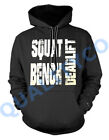 Men's Squat Bench Deadlift Black Hoodie Beast Workout Muscle Gym Mma Sweatshirt
