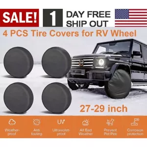 Tire Covers Trailer Camper Protector for RV SUV Truck Waterproof Wheel Cover 4PC - Picture 1 of 12