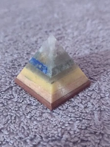 Natural Seven Layered Chakra Amethyst Quartz Crystal Pyramid 1" - Picture 1 of 5
