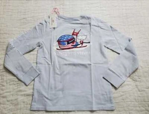 NEW GIRL'S M (10-12) VINEYARD VINES SKI RACE WHALE LONGSLEEVE POCKET TEE - Picture 1 of 4