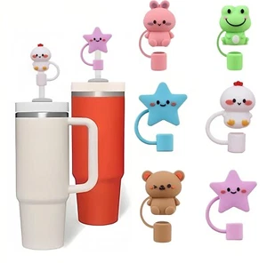 6Pcs Straw Cover Cap for Stanley Cup,Silicone Straw Topper Compatible with 30&40 - Picture 1 of 7