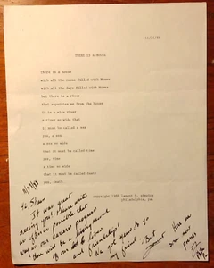1988 Lamont Steptoe Signed & Inscribed Poetry ~ "There is a House" - Picture 1 of 1
