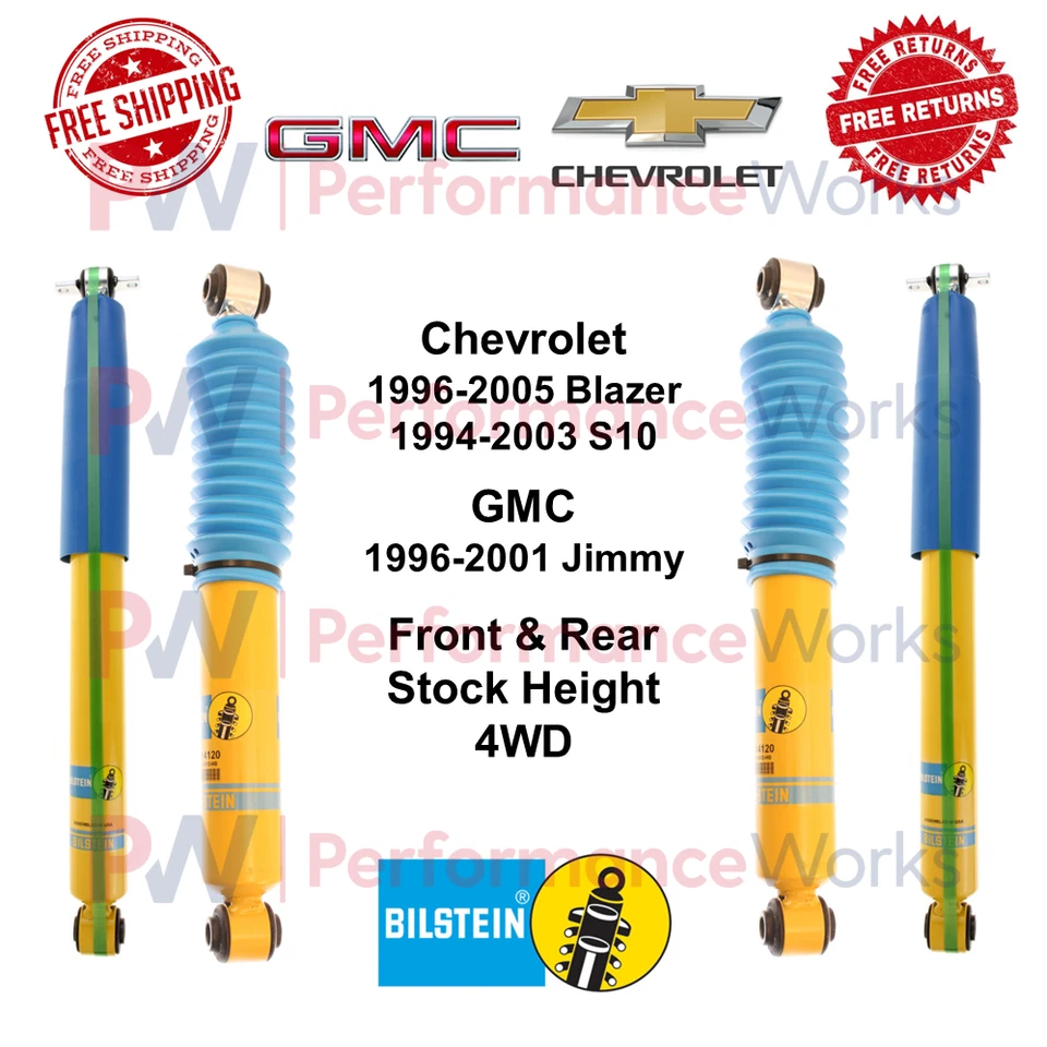 Bilstein B6 4600 冲击套装前后 0 英寸适用于雪佛兰 Blazer,S10 / GMC Jimmy 4WD — 第 1/4 张图片