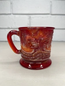 Vintage Fenton Red Slag Net Glass Butterfly Mug FAGCA 1987 - Picture 1 of 8