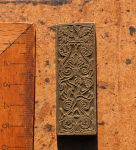 Prägeplatte Ornament Messingornament Messing Buchbinden Prägung Vogel Engel - Bild 1 von 1