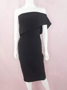 Likely Womens Black Bodycon Sheath Dress Size 4 One Shoulder Cocktail Party - Picture 1 of 7