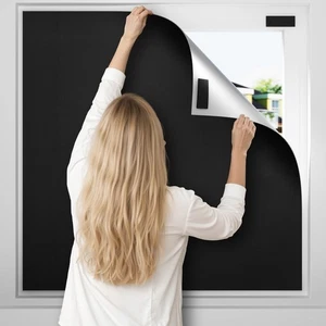 Temporary Blackout Curtains 40" x 57", 100% Blackout Shades for Window, Portable - Picture 1 of 9