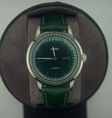 Timex Marlin Automático 40mm Esfera Verde Caja Acero Inoxidable Correa Cuero Verde  Foto 1 de 4