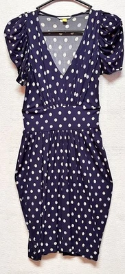 Vestido Leifsdottir Anthropologie ajustado cuello en V XS mangas abullonadas perlas pinup X-Sm Foto 1 de 4