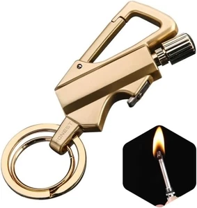Outdoor Permanent mit Flaschenöffner Metall Schlüsselanhänger Feuerzeug für Camping Jagd - Bild 1 von 31