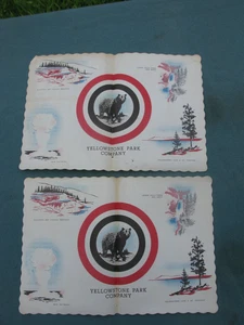 2 Vintage Yellowstone National Park Place Mats.  Rare and Unusully hard to find - Imagen 1 de 4