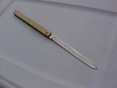 Vintage Rare Schrade Walden NY SS105 Melon Fruit Pocket Knife Yellow Sides USA - Image 1 of 4