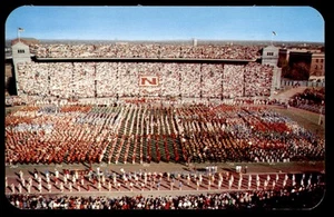 Postcard BAND DAY at the University of Nebraska Stadium, Lincoln, Nebraska - Picture 1 of 2
