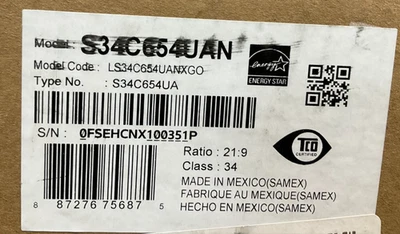 Samsung S65UC 34" Curved LED LCD Display WQHD S34C654UAN ✅❤️️✅❤️️ - Image 1 of 4