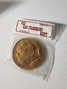 OLD SAN FRANCISCO MINT TREASURY 1874 - 1937 COMMEMORATIVE COIN SEALED - Picture 1 of 2