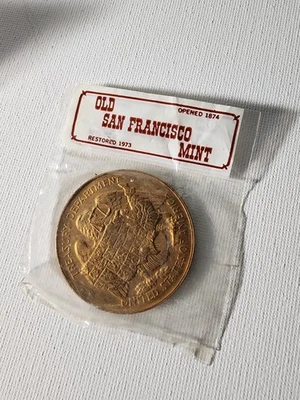 OLD SAN FRANCISCO MINT TREASURY 1874 - 1937 COMMEMORATIVE COIN SEALED - Image 1 of 2