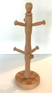 MACKENZIE-CHILDS Wood 6 Cup Mug Holder Tree Poland Free Standing - Picture 1 of 13