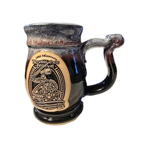 2008 Minnesota Renaissance Festival Stoneware Mug Banner Oak Pottery New London - Picture 1 of 6