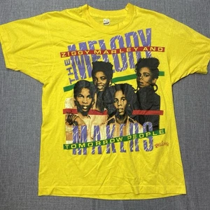 Vintage Ziggy Marley Melody Maker T-Shirt Herren Medium Reggae Gelb 80er Vintage - Bild 1 von 9
