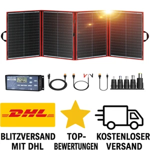 DOKIO 300W Faltbares Solarpanel mit Regler & USB – Ideal für Camping & Boot - Bild 1 von 9