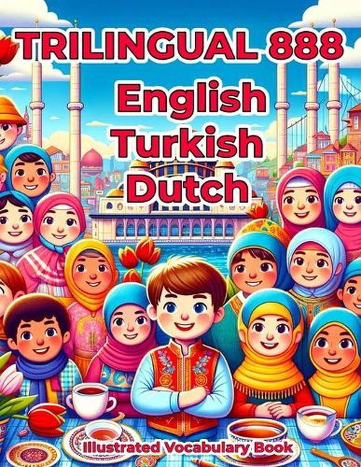 Trilingual 888 English Turkish Dutch Illustrated Vocabulary Book: Colorful Editi - Image 1 of 1