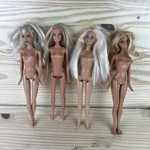 Lote De 4 Muñecas Barbie Fashionista Mattel Niña Muñeca Ojos Azules Rubia Desnuda - Imagen 1 de 21