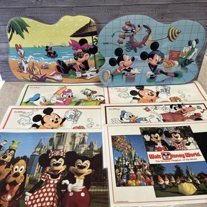 Vintage 1970’s 1980’s Lot Of 8 Walt Disney Placemats Mickey Minnie Mouse - Picture 1 of 13