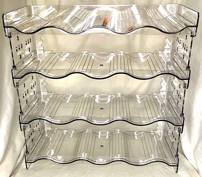 Organizador de botellas de agua apilables de 4 niveles para gabinete transparente capacidad de 16 botellas Foto 1 de 4