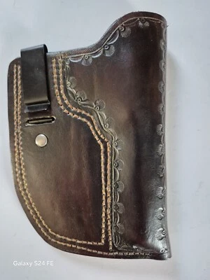 Ruger Bearcat  4" Barrel Leather Tooled IWB Holster USA Made Unique And Handsome - Image 1 of 4