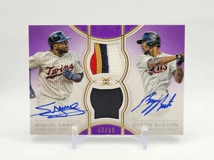 2018 Topps Definitive Byron Buxton Miguel Sano Dual Auto Patch 3/10 Twins - Picture 1 of 2