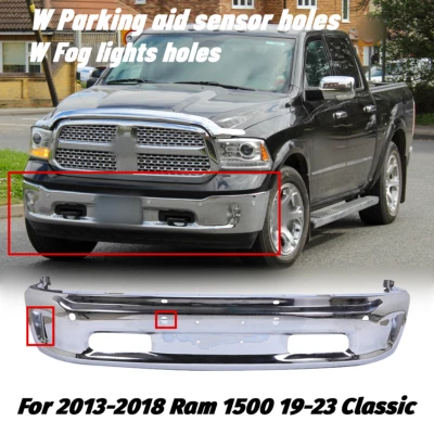 Front Lower Steel Bumper For 2014-2018 Ram 1500 2019-2022 Ram 1500 W/Fog Hole - Image 1 of 4