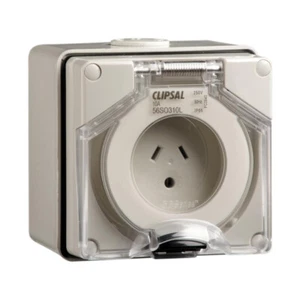 Clipsal 56 Series 2 Flat 1 Round Earth Pin 10A Wall Socket Grey | 56SO310L-GY - Picture 1 of 1